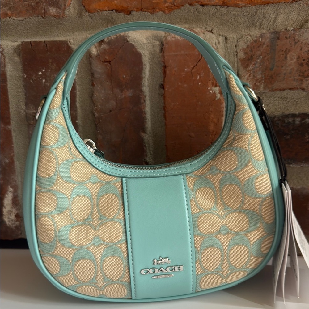 NWT Coach Carmen Mini Crossbody Faded Blue Jacquard Perfect Mother’s D Gift 💝